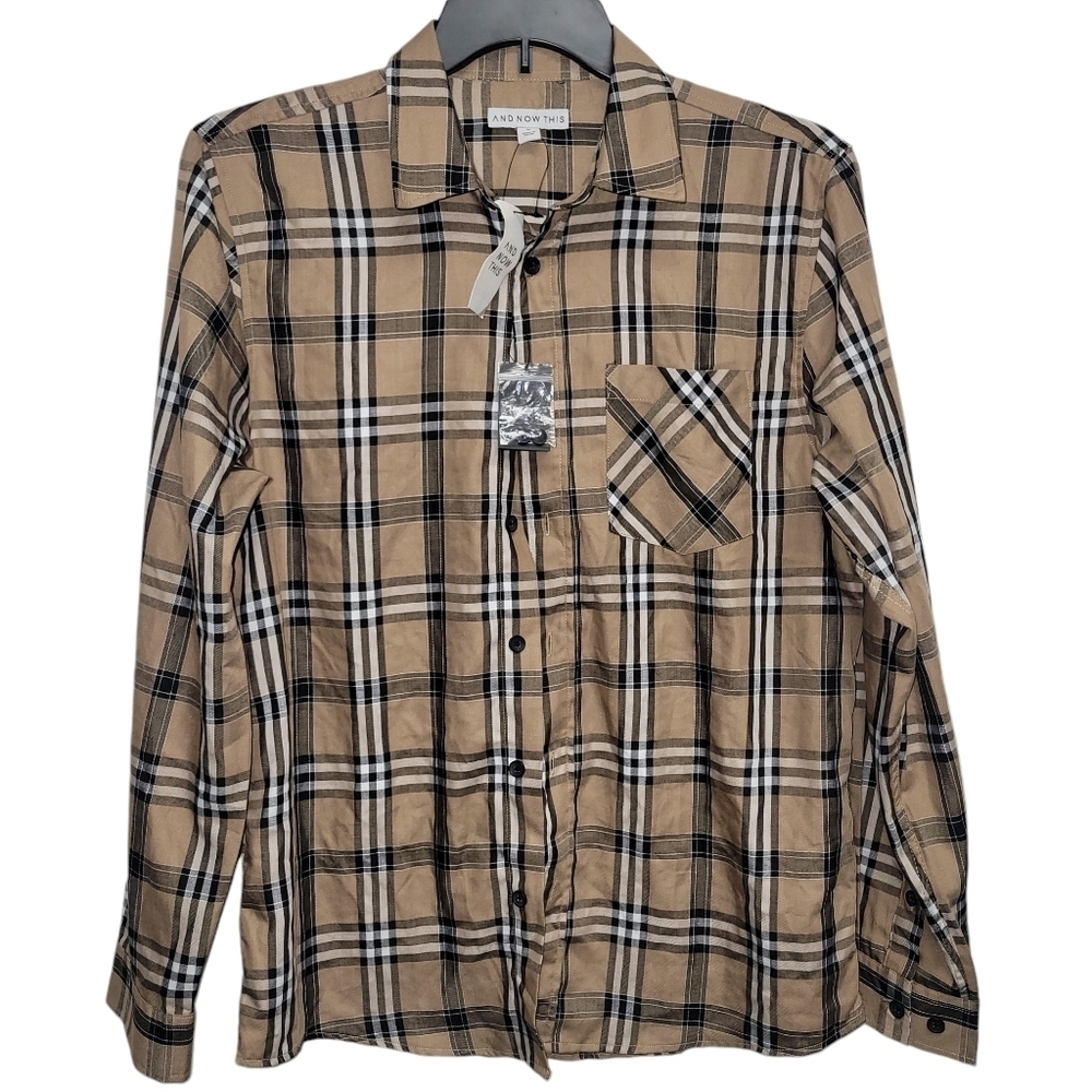 And NOW THIS Men's Long Sleeve Plaid Shirt.  Size Medium. NWT $45.